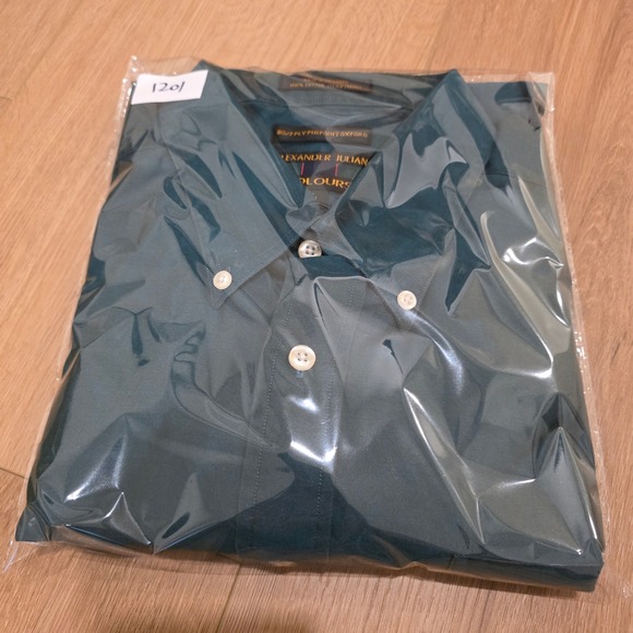 Alexander Julian Colours Mens XL Teal Green Pinpoint Oxford Button Down Shirt - Picture 9 of 9